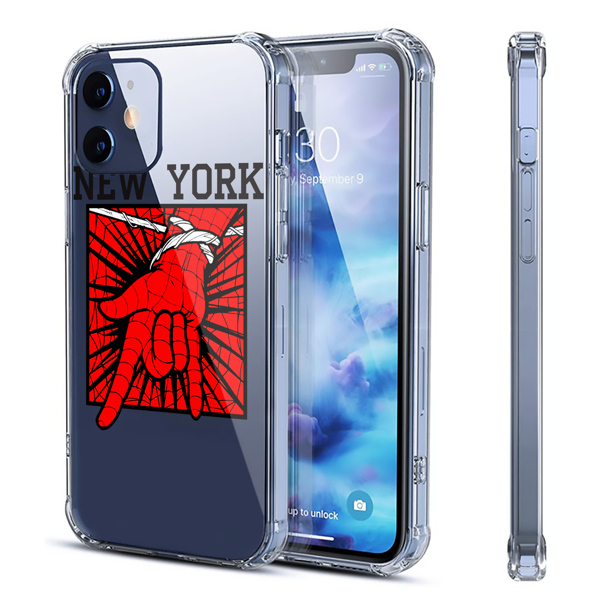 （画像用） Spider Man スパイダーマン 【iPhone 12シリーズ対応】透明スマホケース（クリアソフトケース）